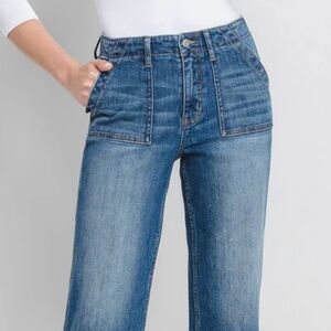 Lovervet By Vervet Superb High Rise Crop Utility Pocket Straight Leg Jeans